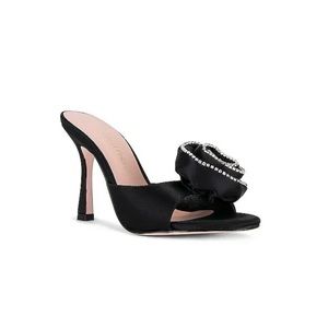 New Revolve Lovers and Friends x Rachel Merle Satin Rosette Heels in Black Sz. 8